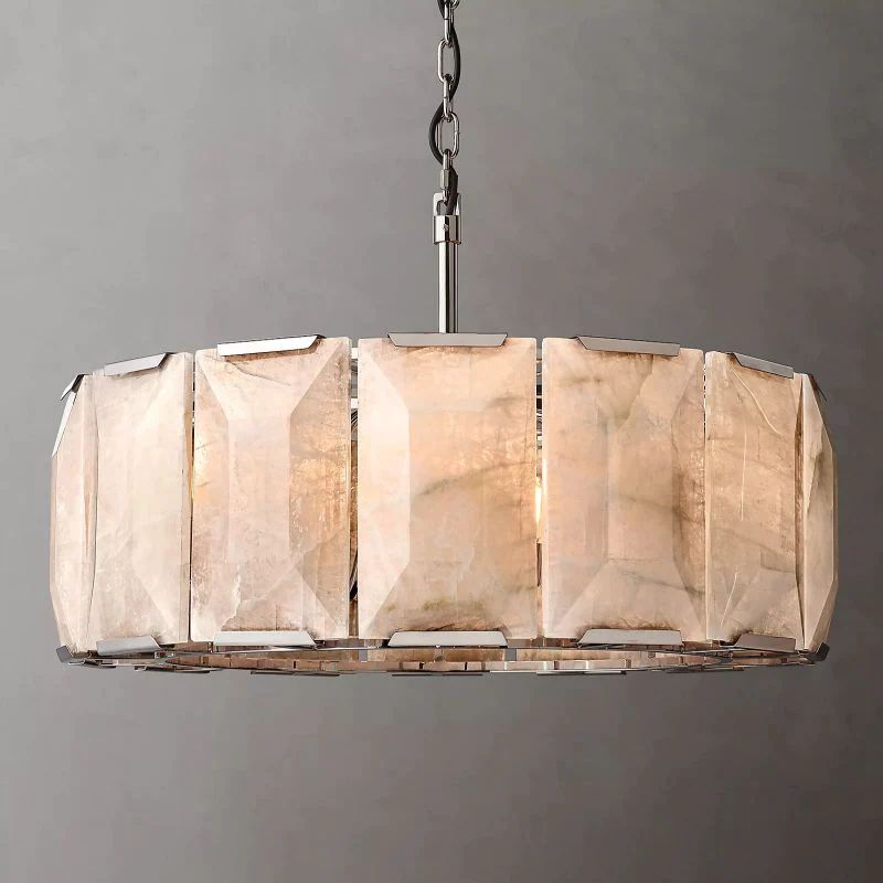 Huxlay Calcite Alabaster Round Chandelier 31"