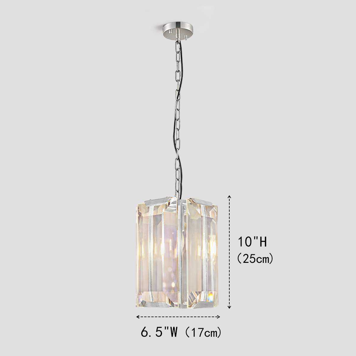 Harly Square Crystal Pendant-Meet Lighting