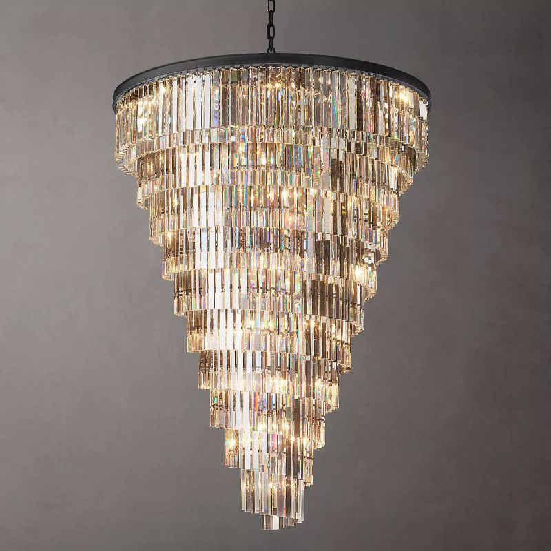 Helixe Multi-Layer Spiral Crystal Round Chandelier 36"48"-Meet Lighting