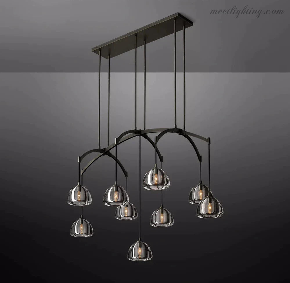 Hemisphera Modern Glass Linear Chandelier 54''-Meet Lighting