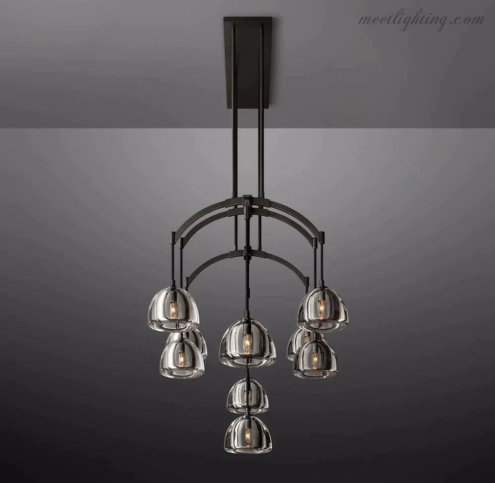 Hemisphera Modern Glass Linear Chandelier 54''-Meet Lighting