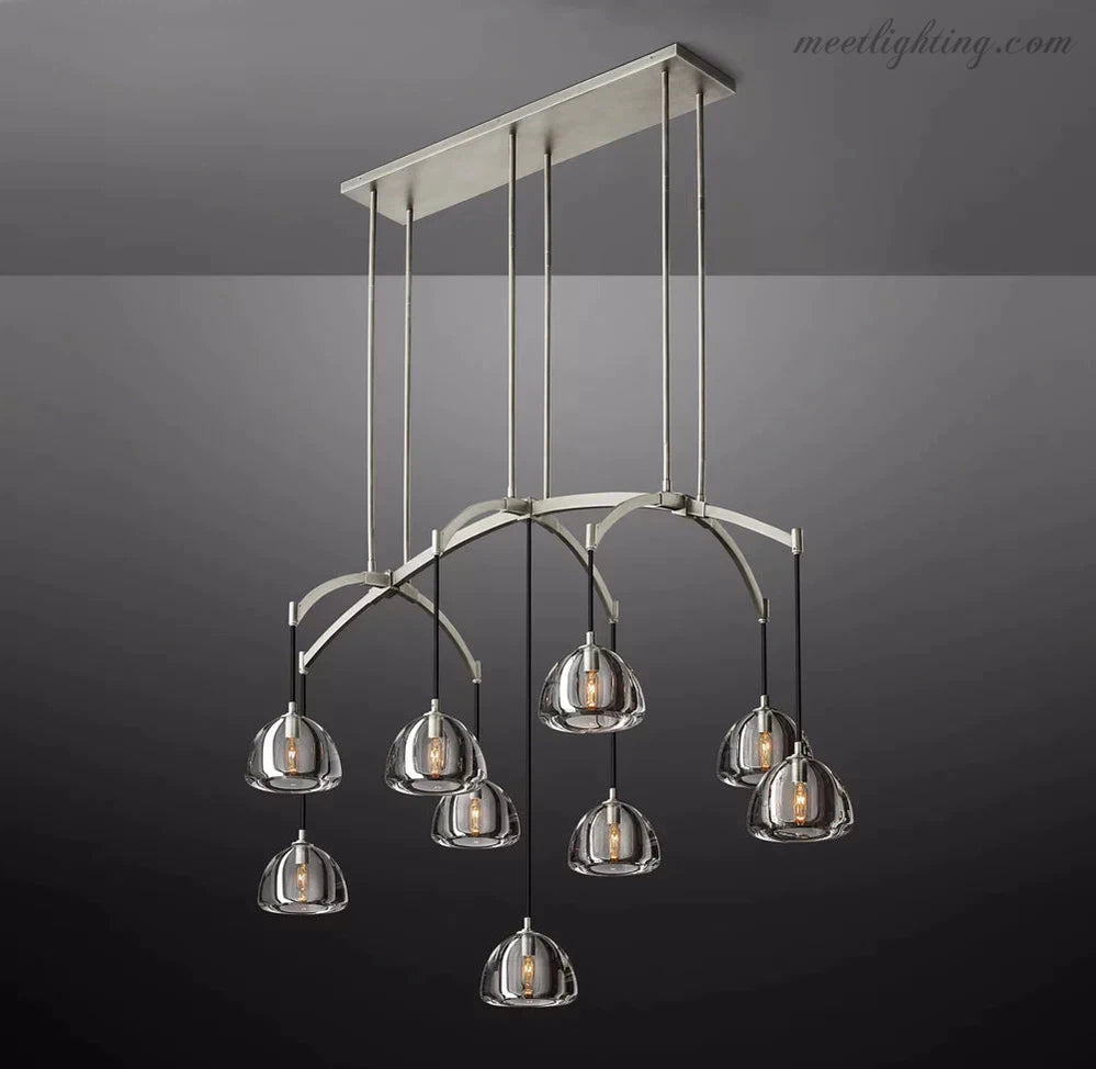 Hemisphera Modern Glass Linear Chandelier 54''-Meet Lighting