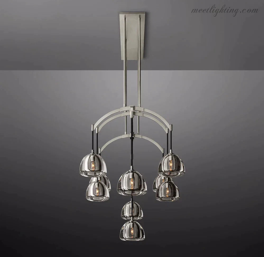 Hemisphera Modern Glass Linear Chandelier 54''-Meet Lighting