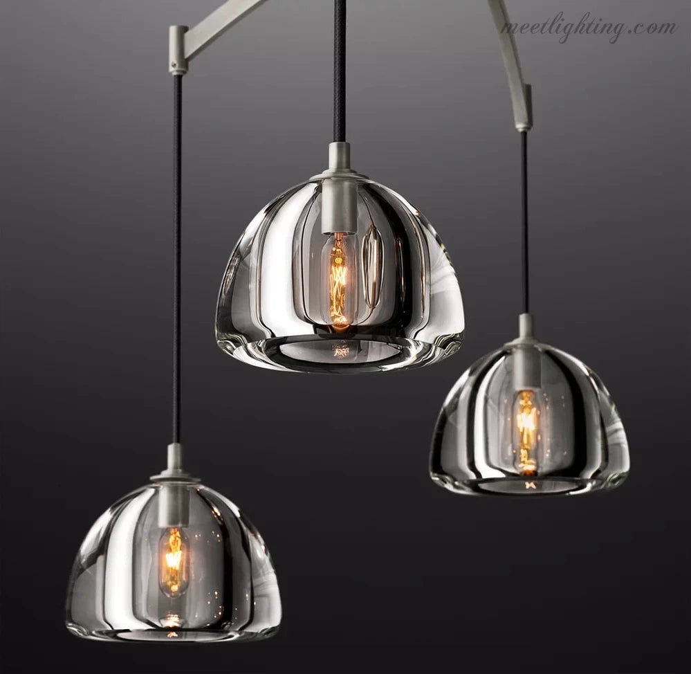 Hemisphera Modern Glass Linear Chandelier 54''-Meet Lighting