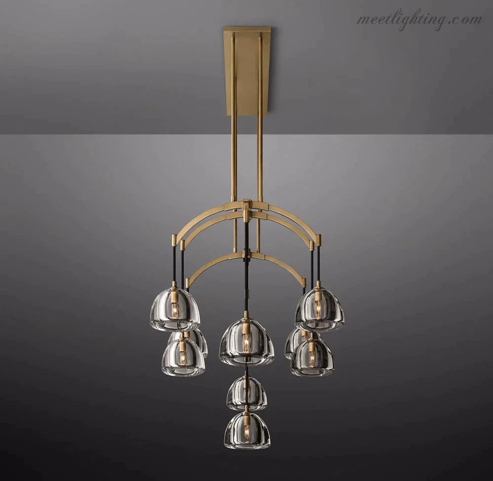 Hemisphera Modern Glass Linear Chandelier 54''-Meet Lighting