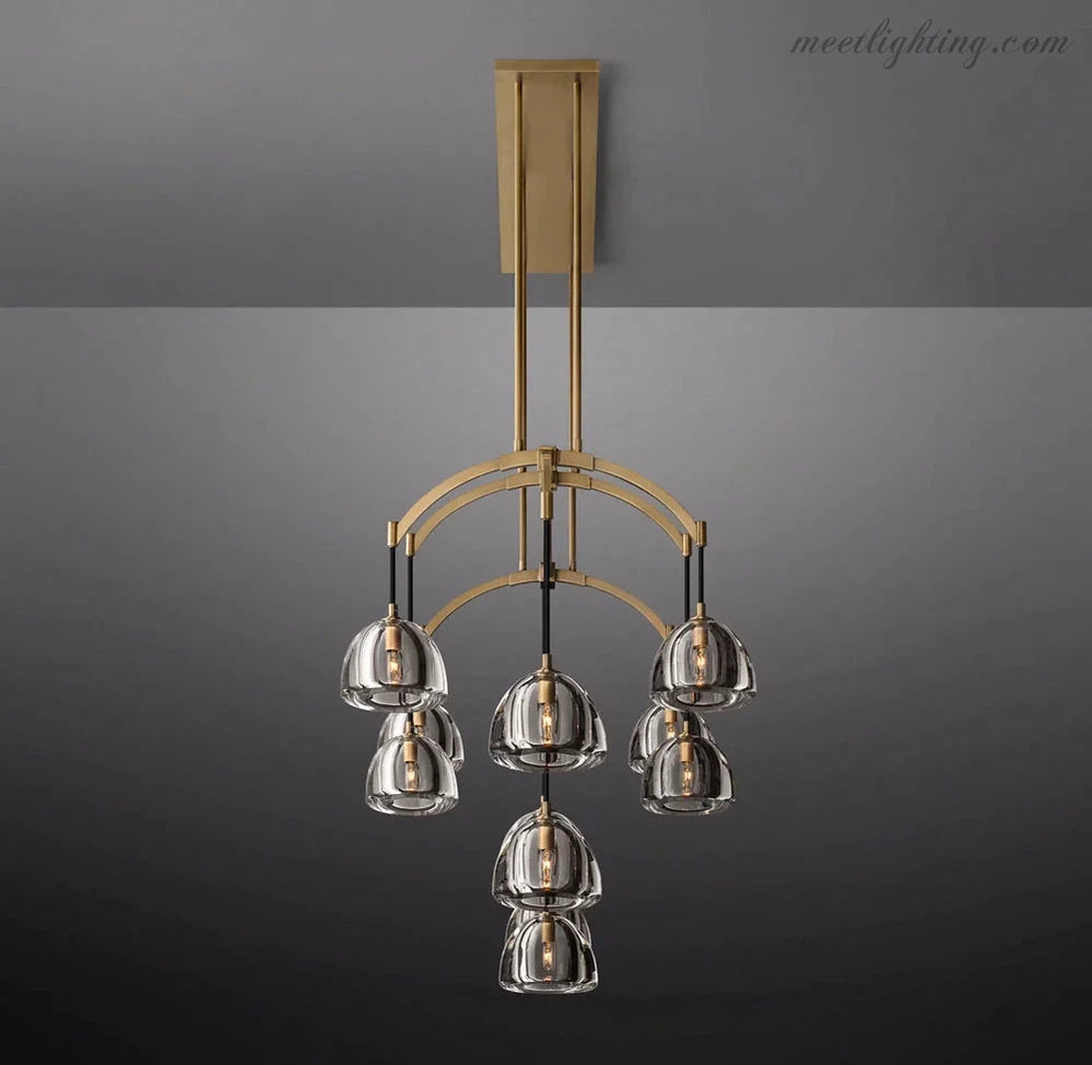 Hemisphera Modern Glass Linear Chandelier 72''-Meet Lighting