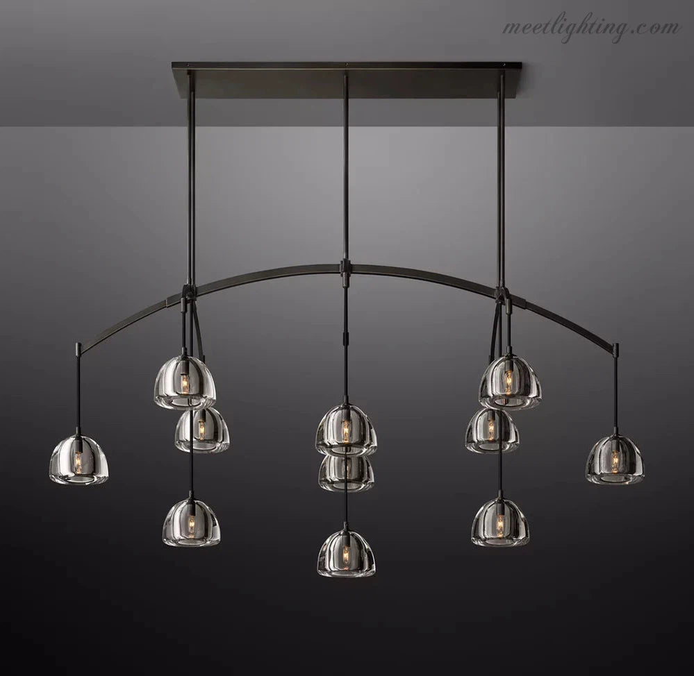 Hemisphera Modern Glass Linear Chandelier 72''-Meet Lighting