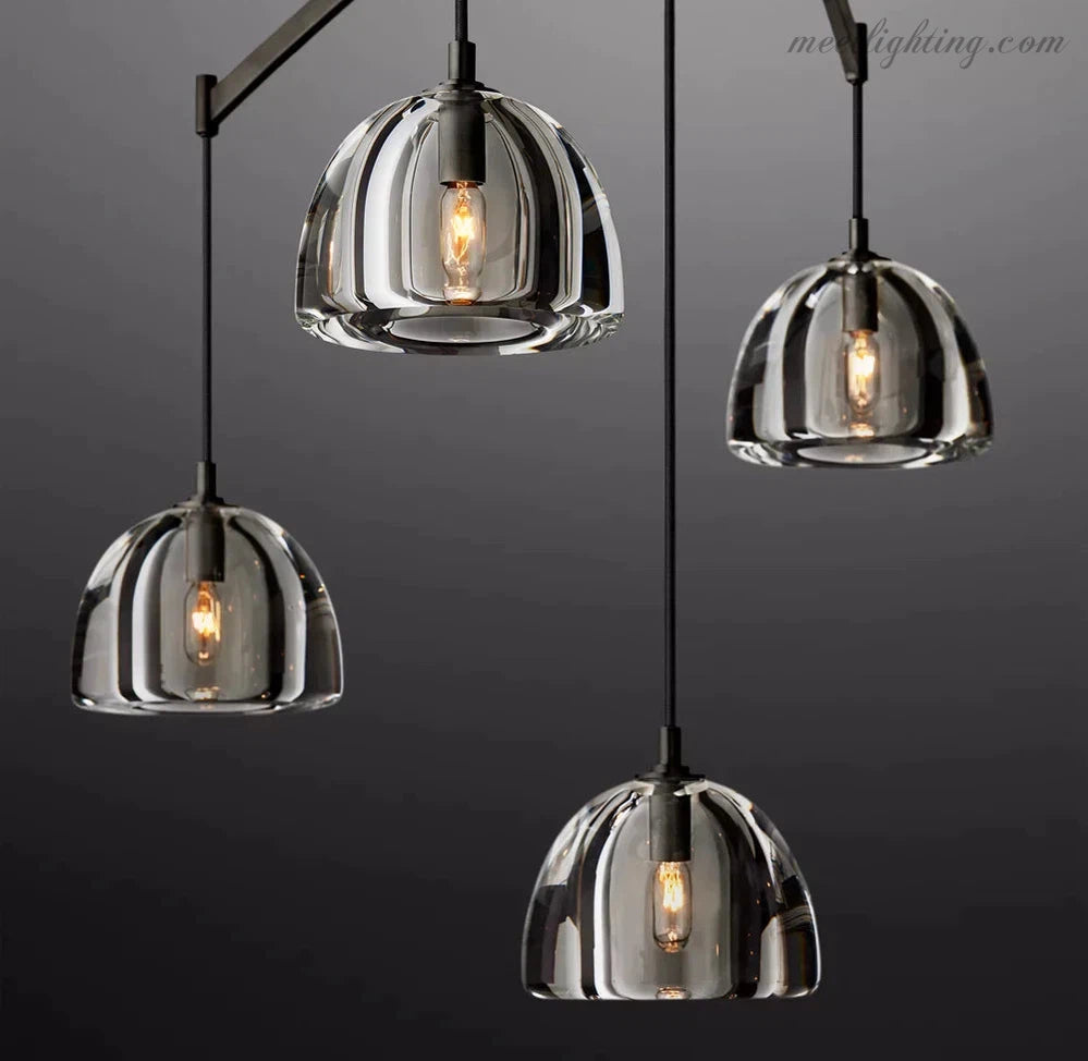 Hemisphera Modern Glass Linear Chandelier 72''-Meet Lighting