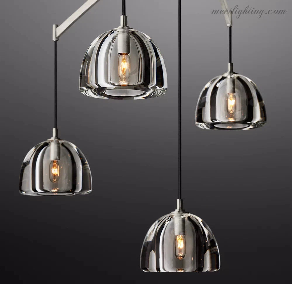 Hemisphera Modern Glass Linear Chandelier 72''-Meet Lighting