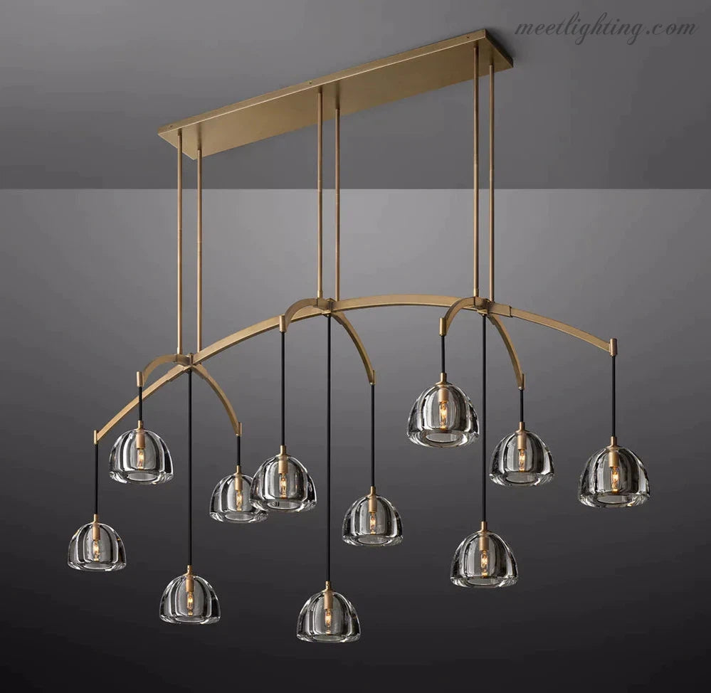 Hemisphera Modern Glass Linear Chandelier 72''-Meet Lighting