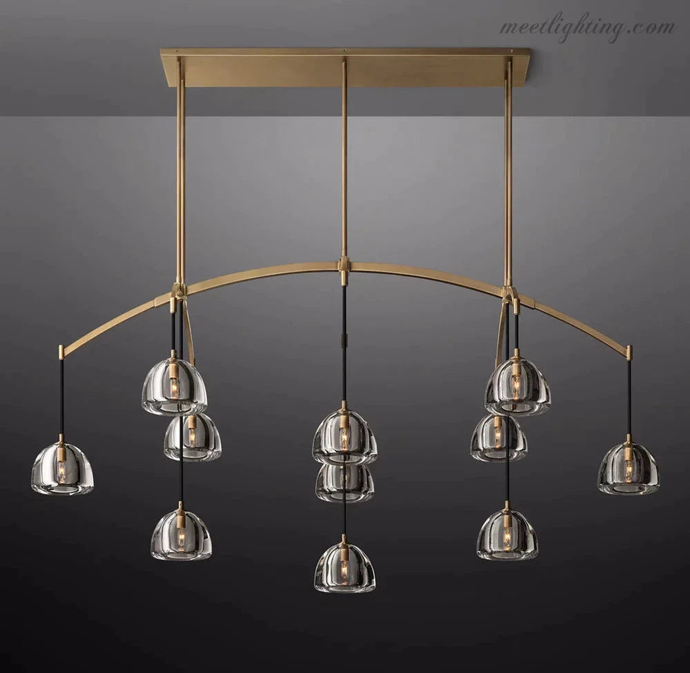 Hemisphera Modern Glass Linear Chandelier 72''-Meet Lighting