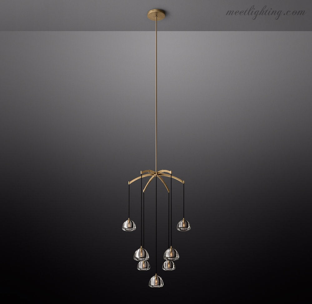 Hemisphera Modern Glass Round Chandelier 36''-Meet Lighting