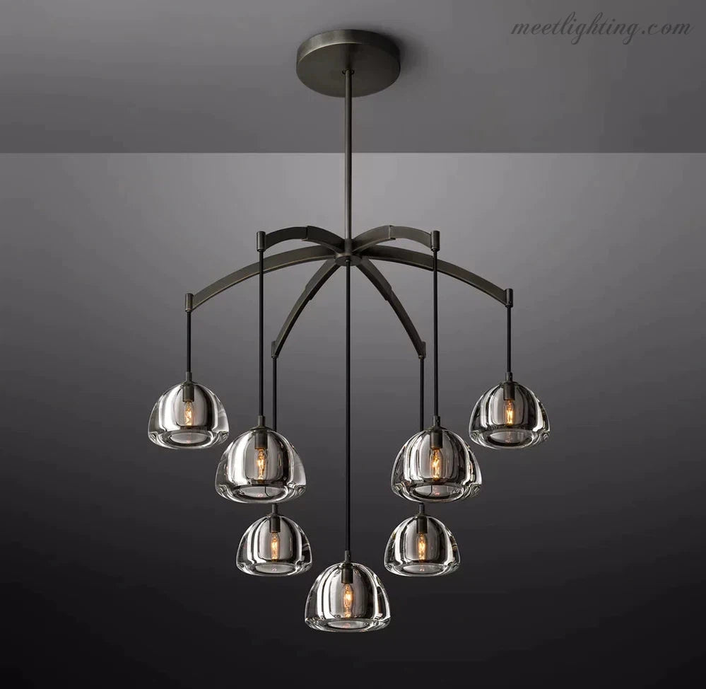 Hemisphera Modern Glass Round Chandelier 36''-Meet Lighting