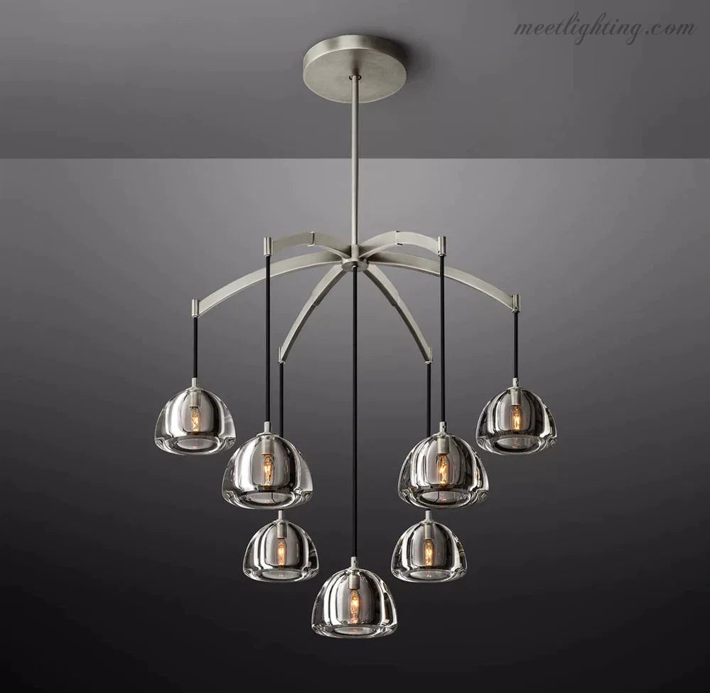 Hemisphera Modern Glass Round Chandelier 36''-Meet Lighting