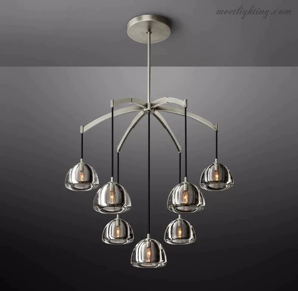 Hemisphere Modern Glass Round Chandelier 36''-MEET LIGHTING