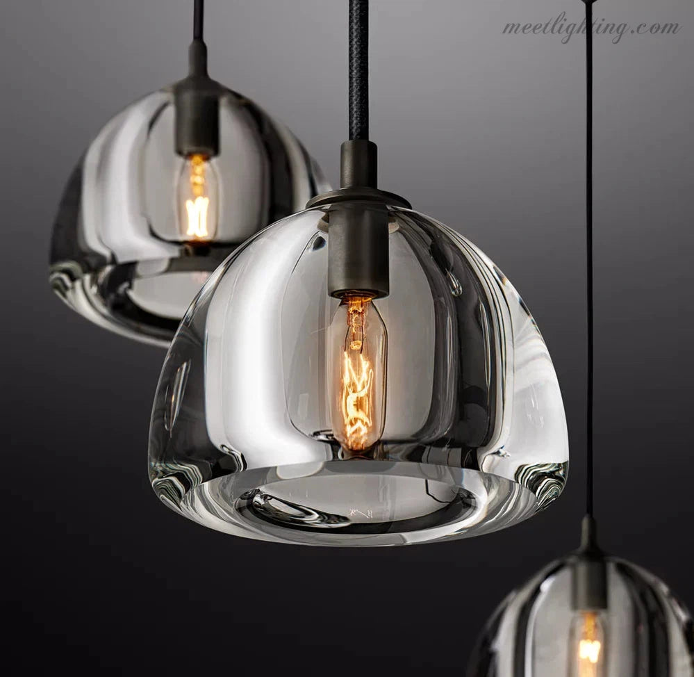 Hemisphera Modern Glass Round Chandelier 36''-Meet Lighting