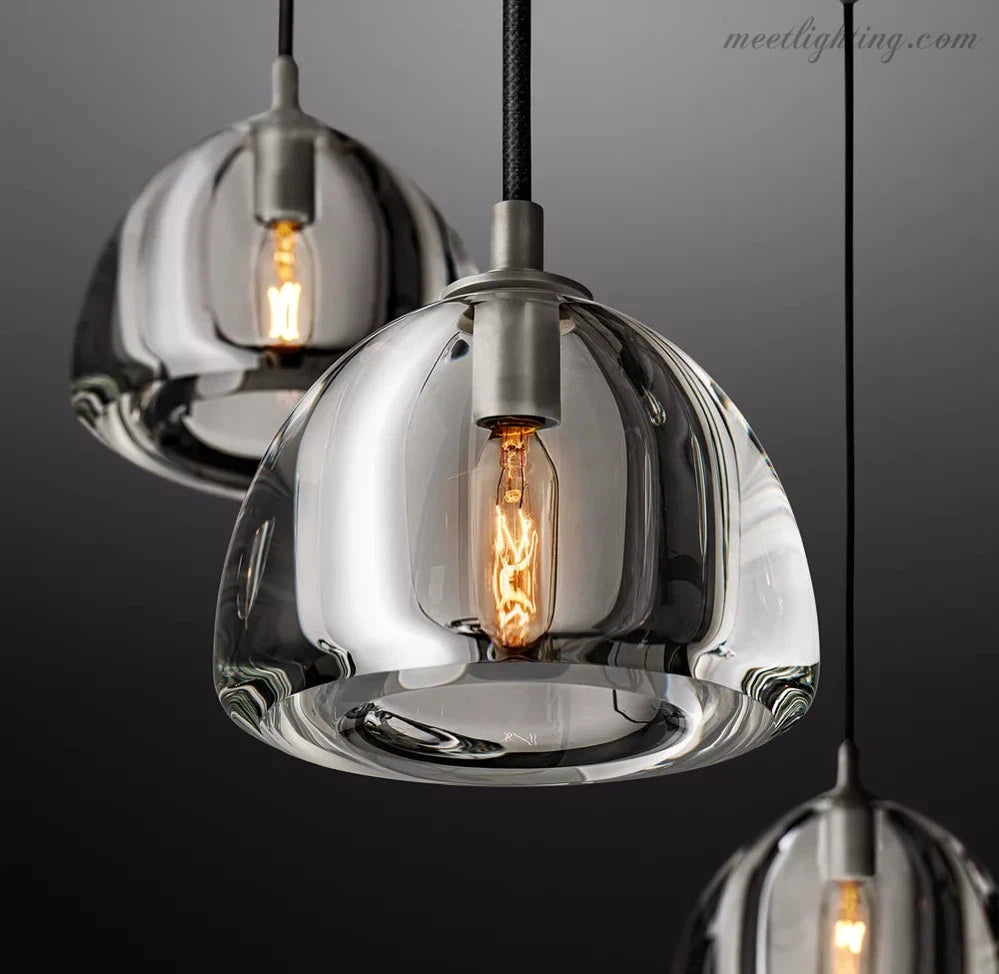 Hemisphera Modern Glass Round Chandelier 36''-Meet Lighting