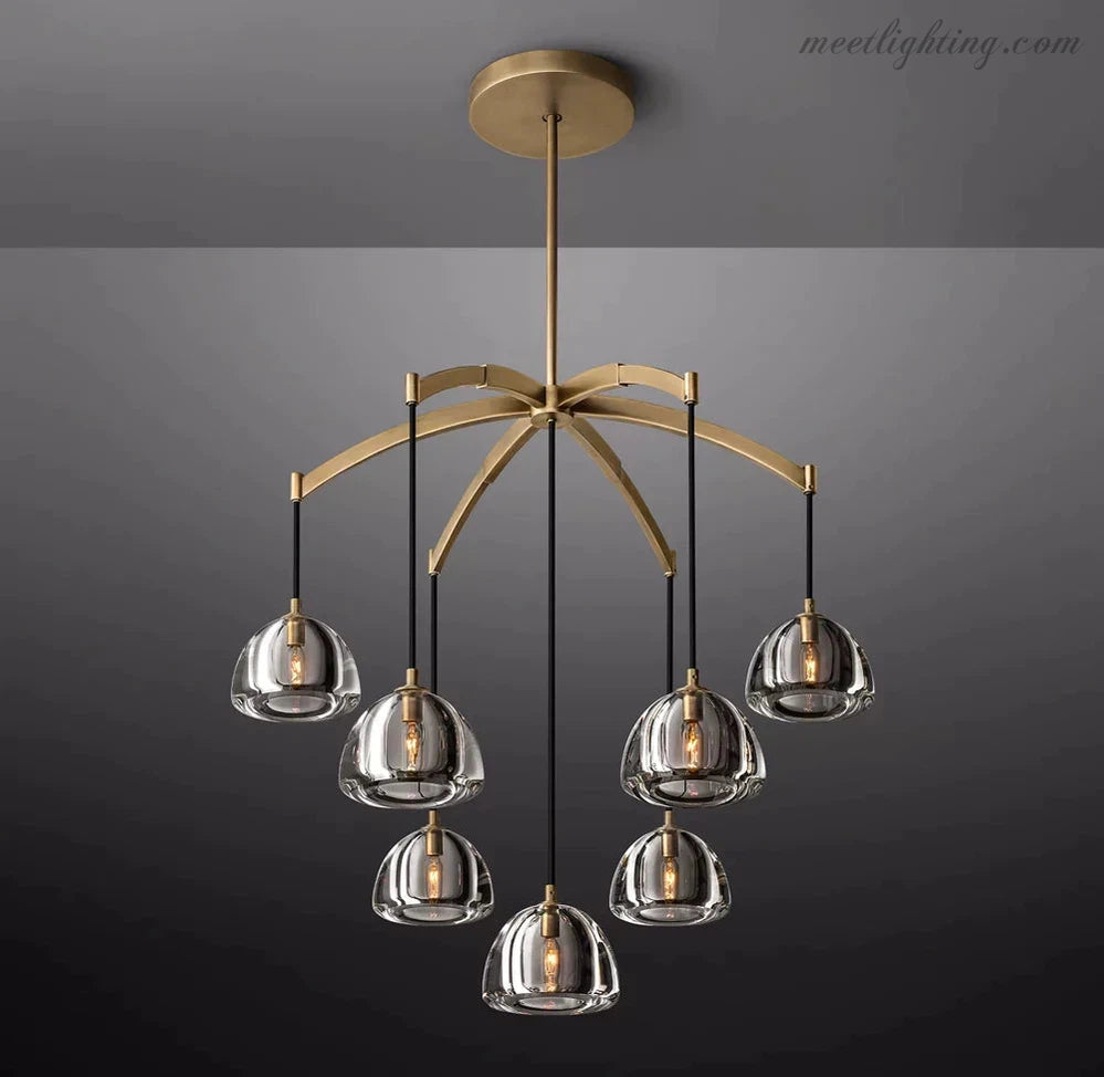 Hemisphera Modern Glass Round Chandelier 36''-Meet Lighting