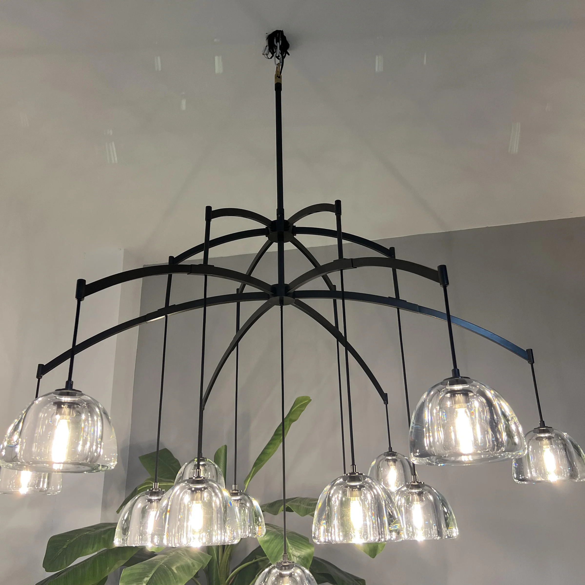 Hemisphere Modern Glass Round Chandelier 48''-MEET LIGHTING