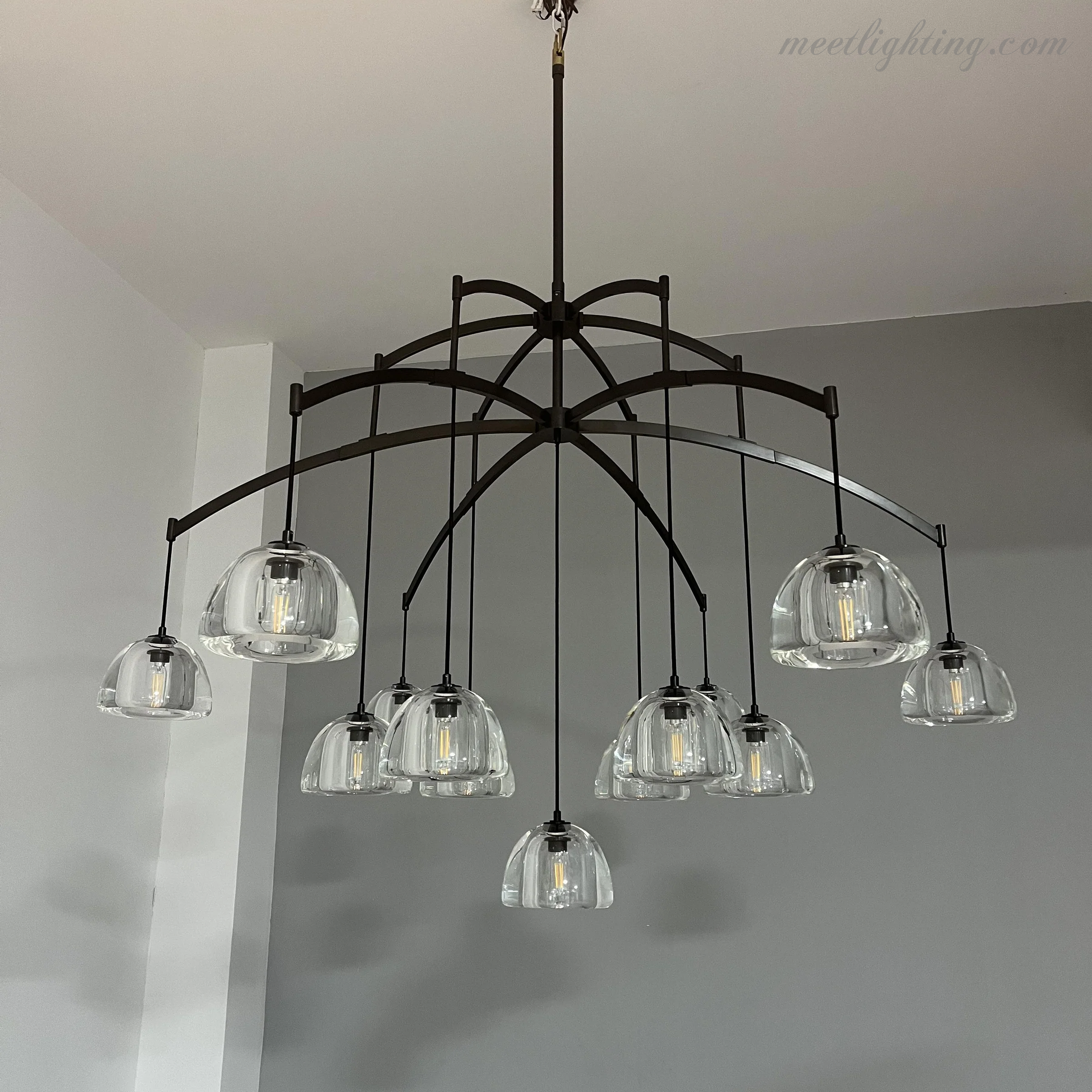 Hemisphere Modern Glass Round Chandelier 48''-MEET LIGHTING