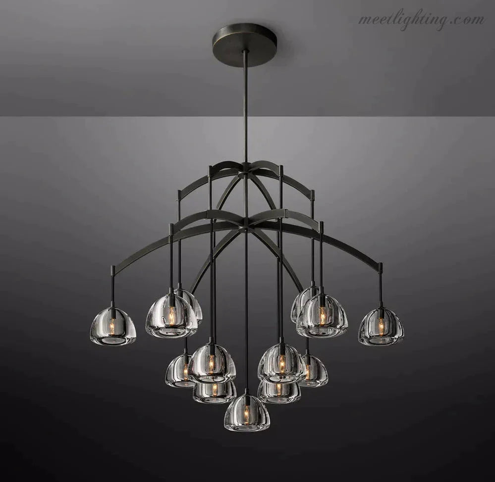 Hemisphere Modern Glass Round Chandelier 48''-MEET LIGHTING