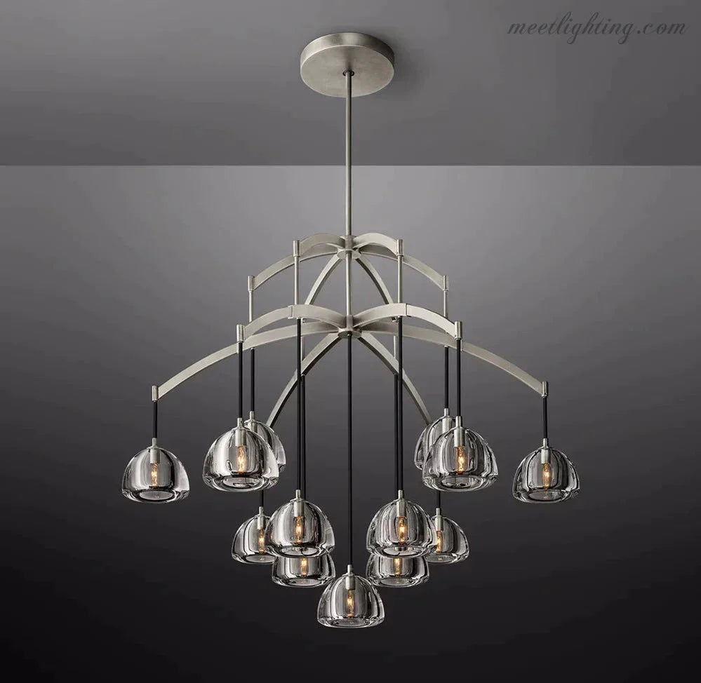 Hemisphere Modern Glass Round Chandelier 48''-MEET LIGHTING