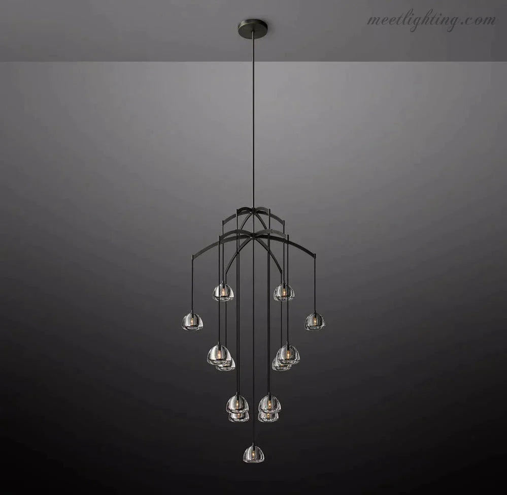 Hemisphere Modern Glass Round Chandelier 48''-MEET LIGHTING