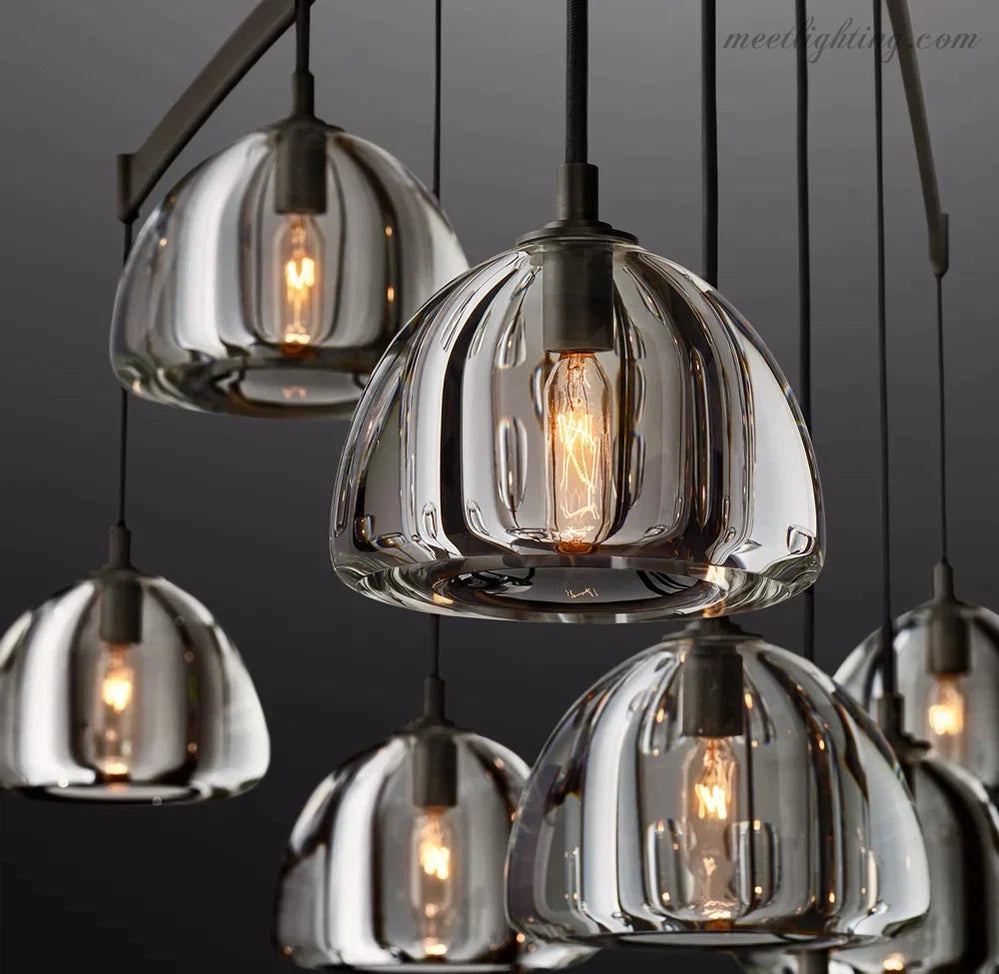 Hemisphera Modern Glass Round Chandelier 60''-Meet Lighting