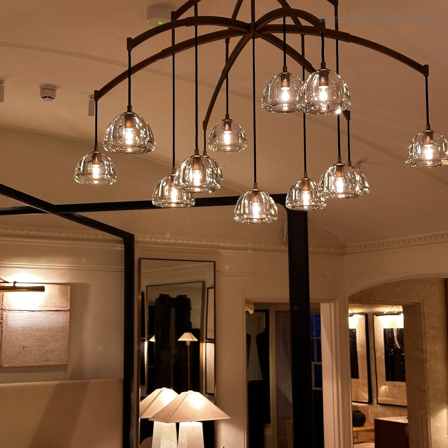 Hemisphera Modern Glass Linear Chandelier 72''-Meet Lighting