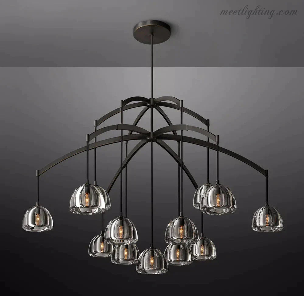 Hemisphere Modern Glass Round Chandelier 60''-MEET LIGHTING
