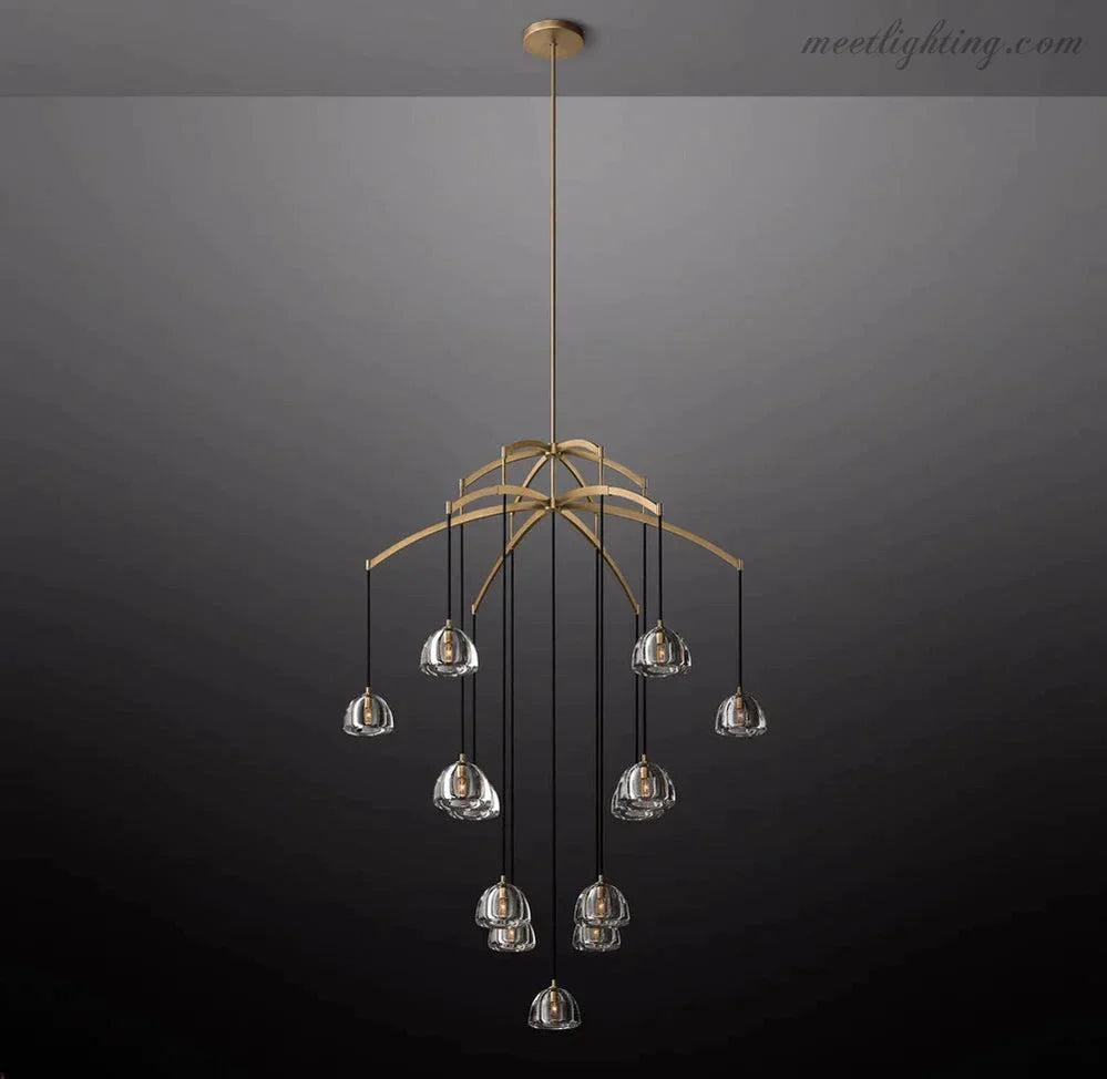 Hemisphere Modern Glass Round Chandelier 60''-MEET LIGHTING