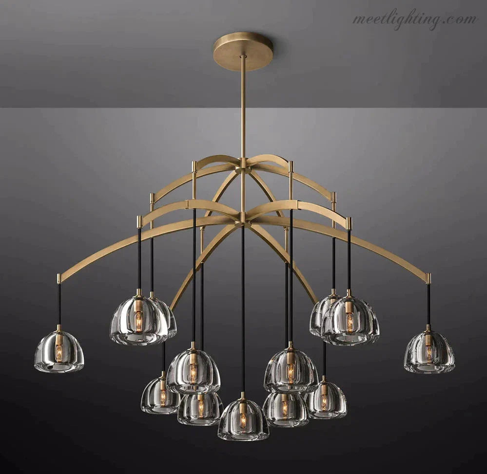 Hemisphere Modern Glass Round Chandelier 60''-MEET LIGHTING