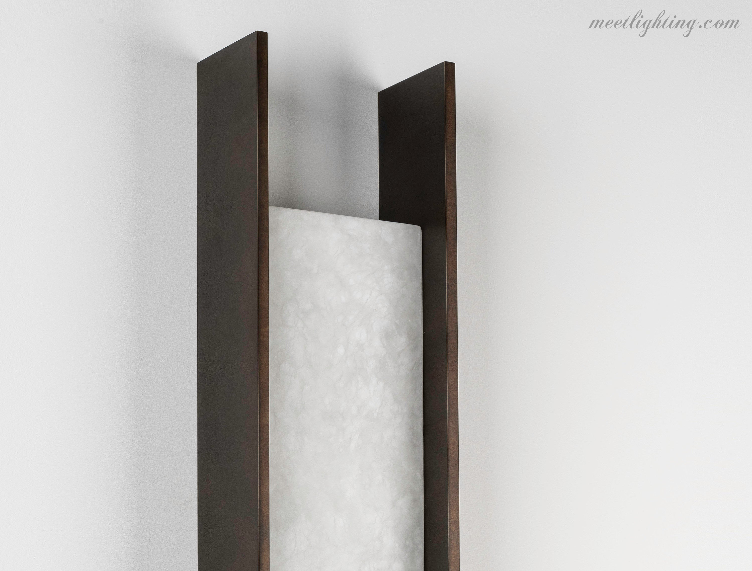 IDA Modern Natural Alabaster Linear Wall Sconce-Meet Lighting