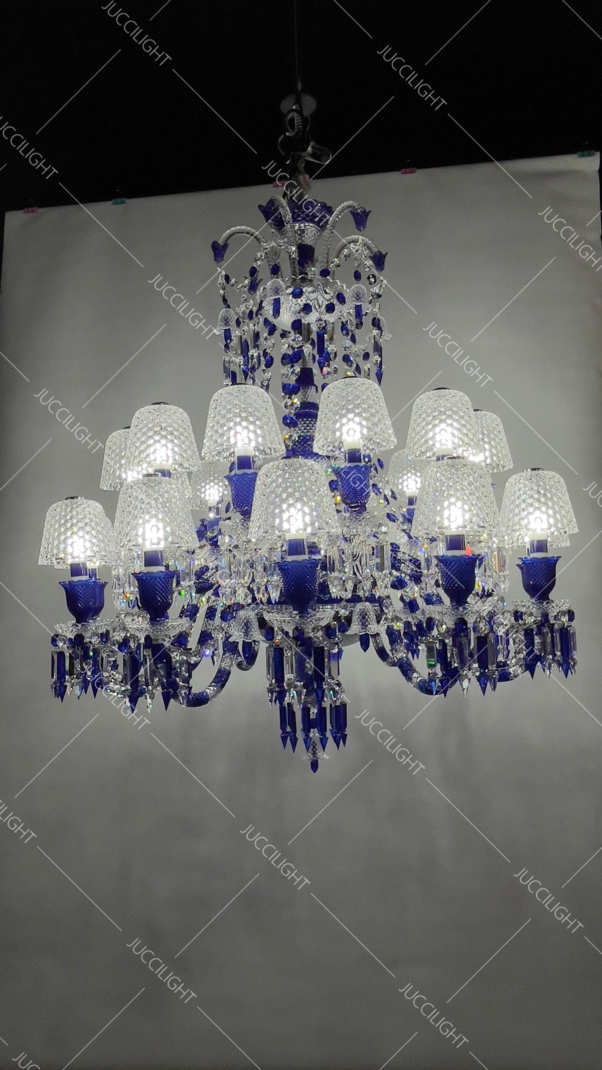 Baccarat Zenith Faunacrystopolis Blue Crystal Chandelier