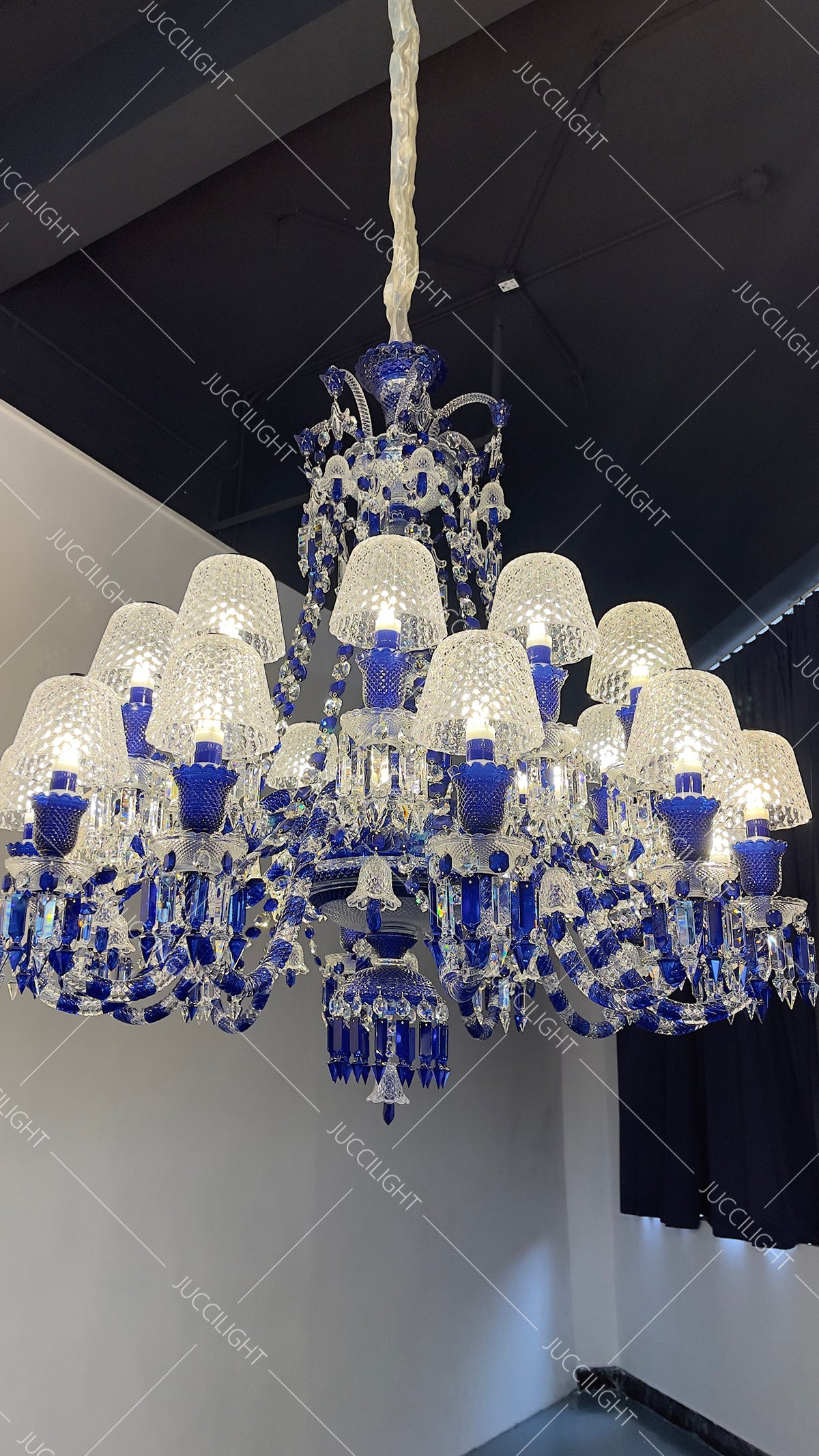 Baccarat Zenith Faunacrystopolis Blue Crystal Chandelier