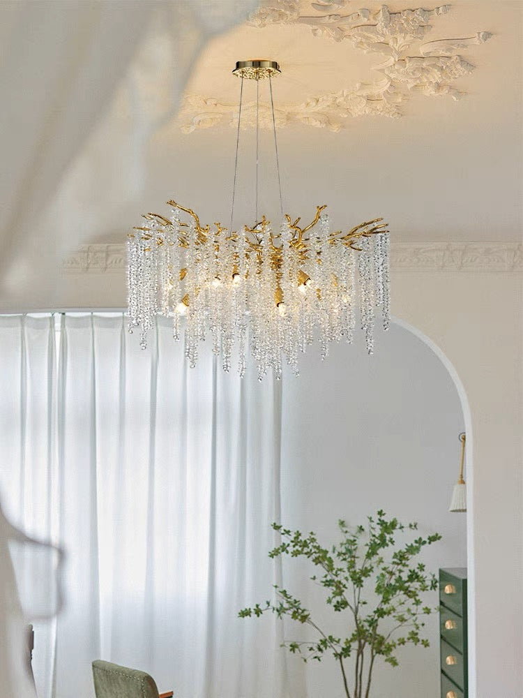 Branch Style Ceiling Light Crystal icicle Chandelier For Dining Table for Modern Home-MEET LIGHTING