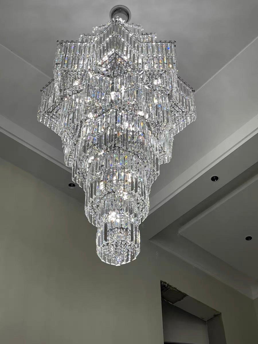 Luxury Plaza Multi-Tier Crystal Chandelier for High Ceilings/Hotel Hall / 2 Story Foyer-MEET LIGHTING