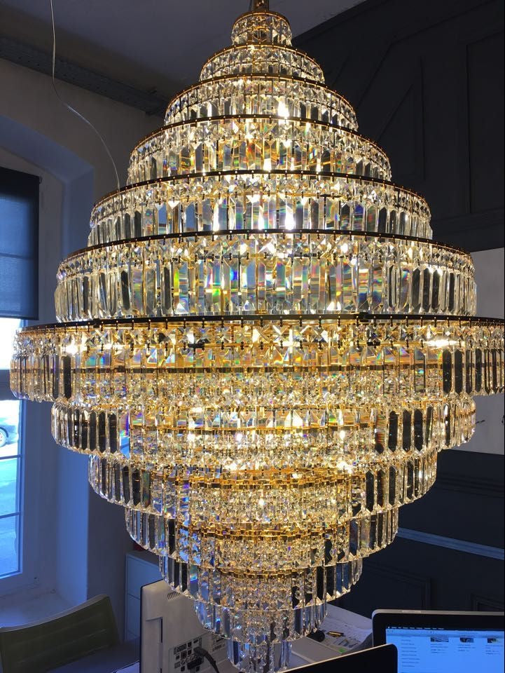 Chrome/ Silver/ Gold Extra Large Chandelier For Foyer Living Room Staircase Crystal Ceiling Lighting Fixture-MEET LIGHTING