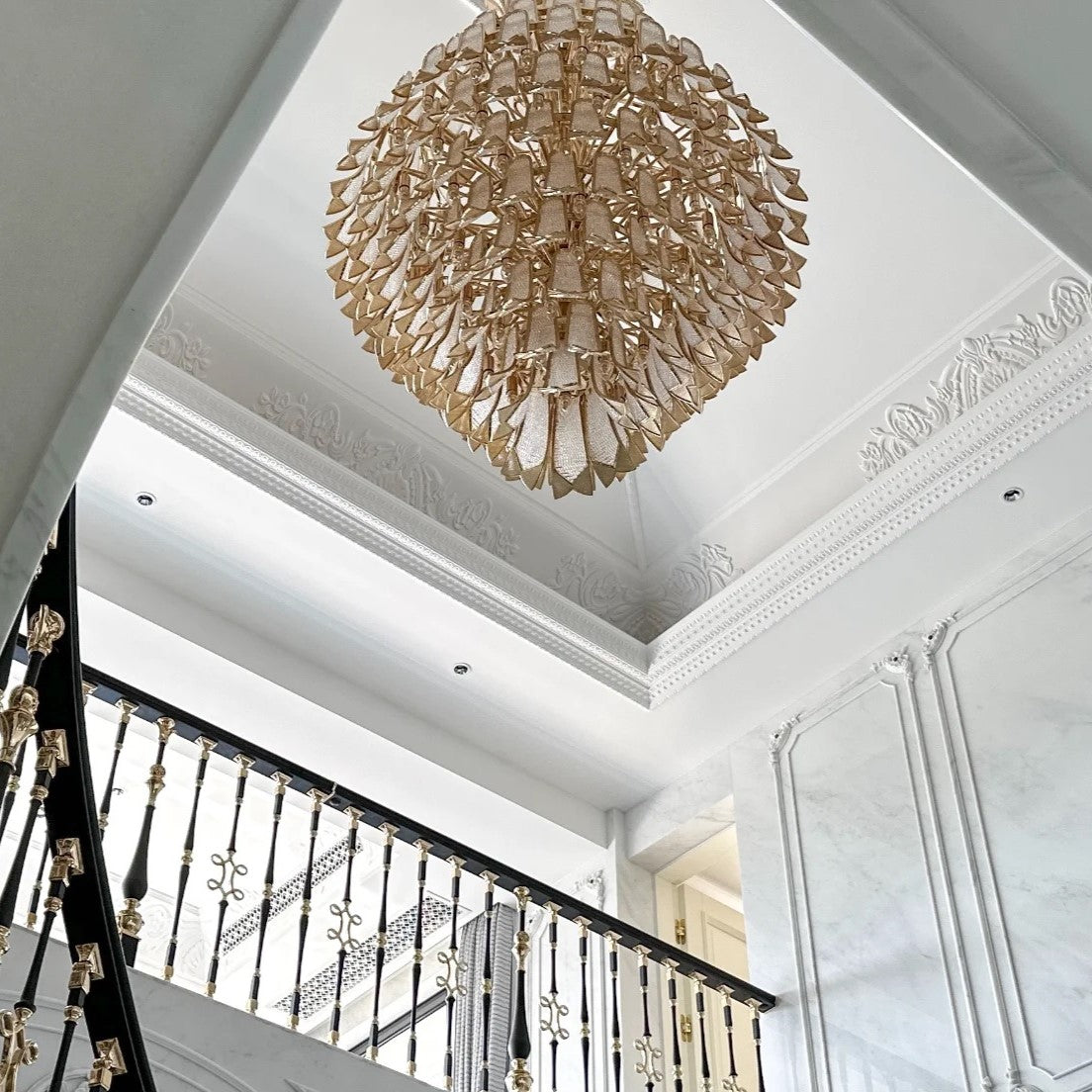 Extra Large Luxury Multi-tier Gold CrystalChandelier for Stairs/Large High-ceiling Room-MEET LIGHTING