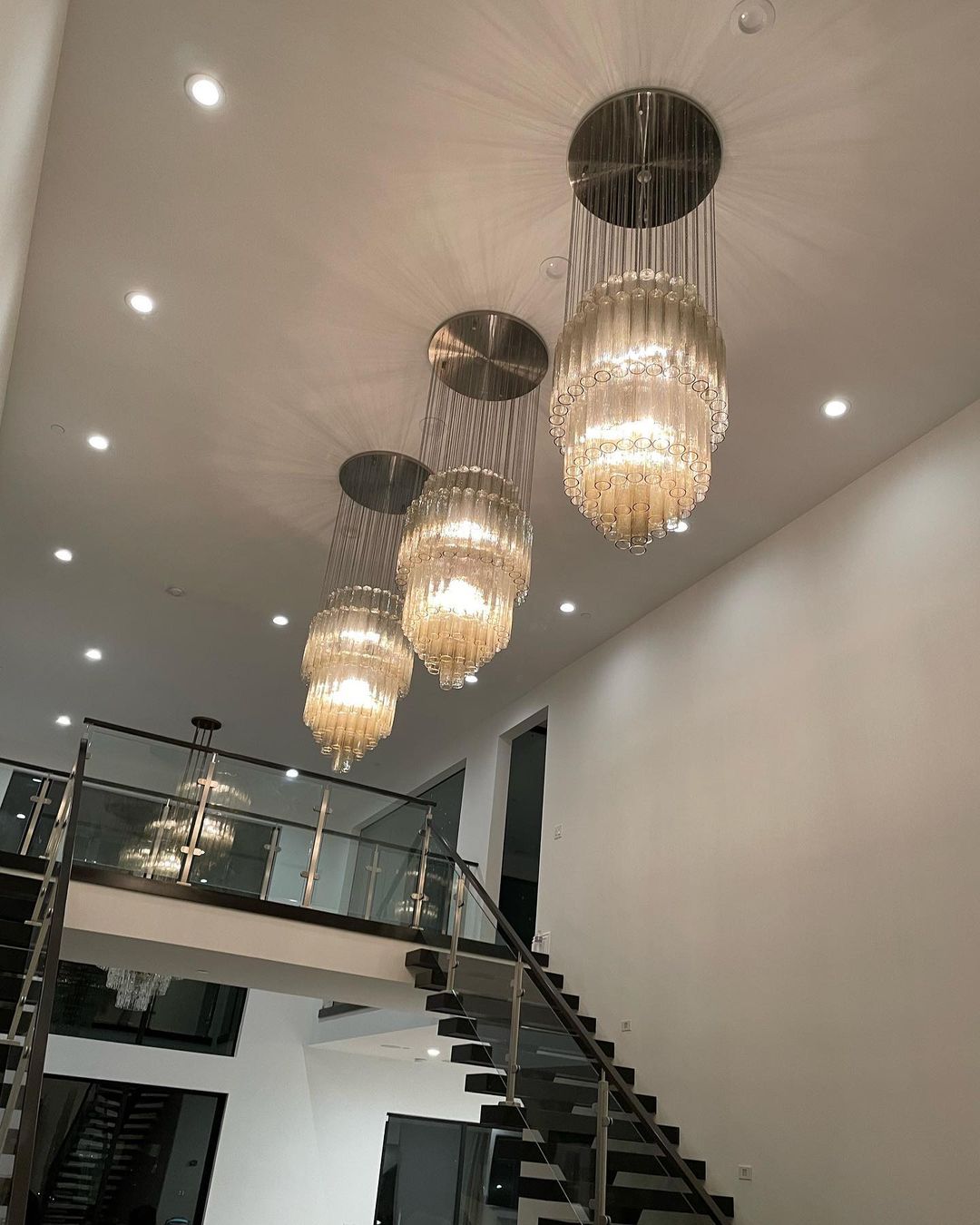 Luxury Italian Style Tubular Glass Chandelier With Chrome Finish-MEET LIGHTING