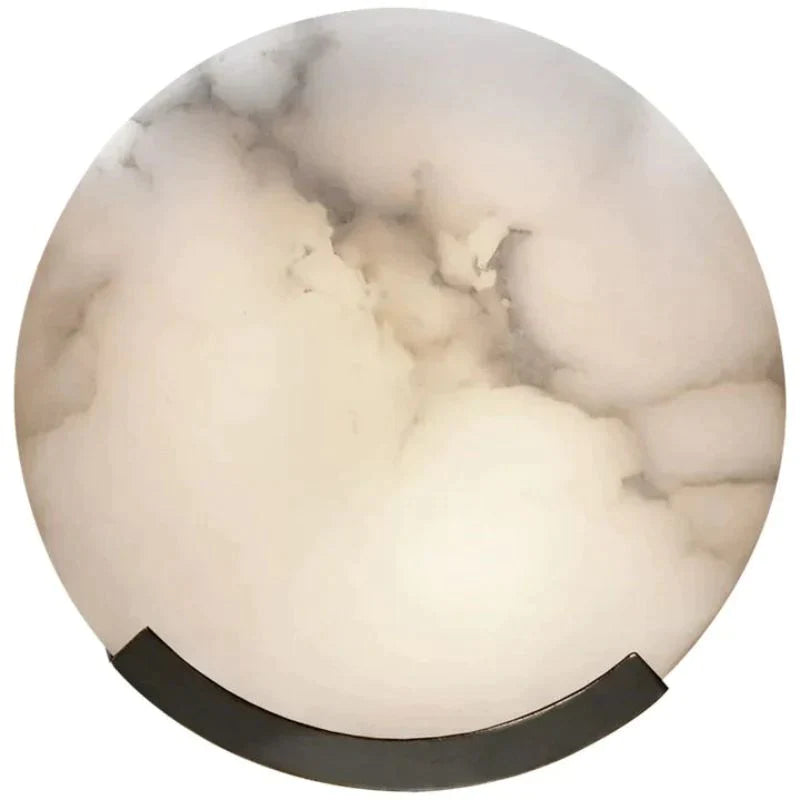 Iris Alabaster Round Plate Sconce-Meet Lighting