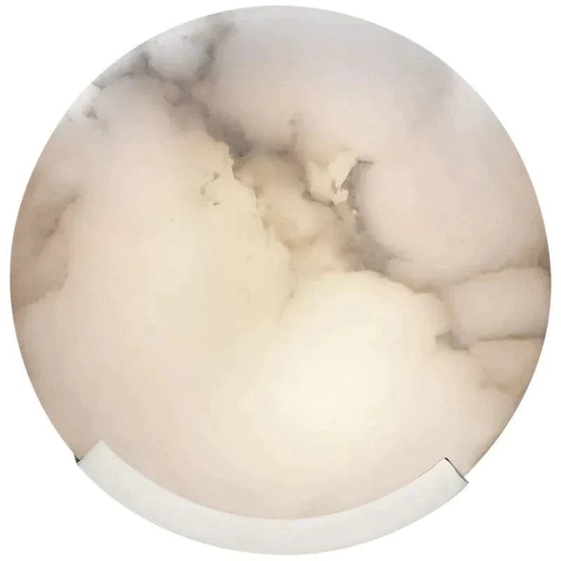 Iris Alabaster Round Plate Sconce