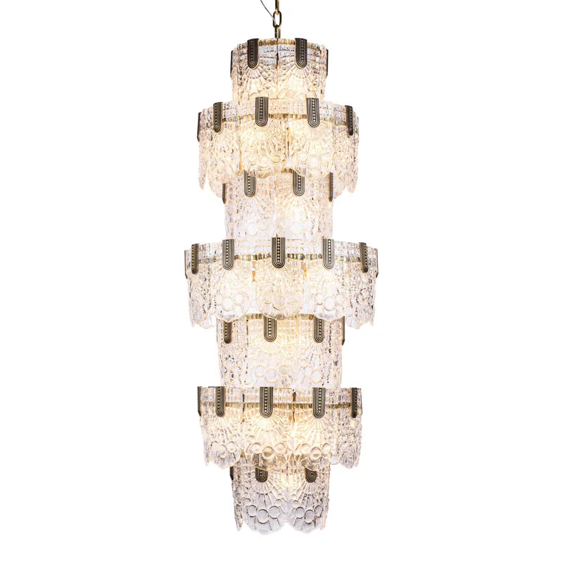 Jacques Brass Crystal Round Chandelier-Meet Lighting