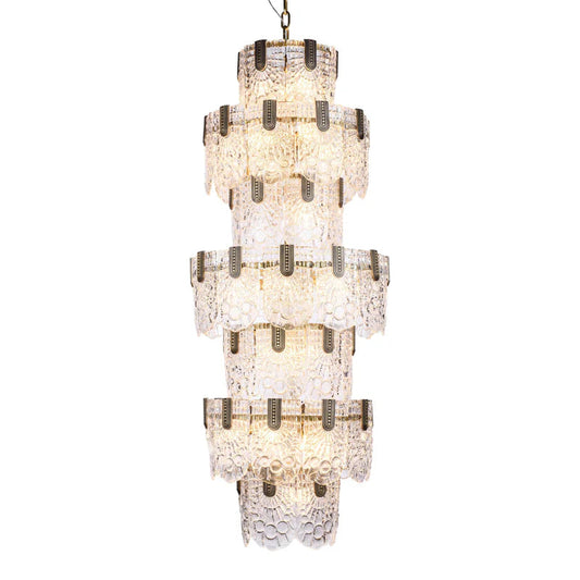 Jacques Brass Crystal Round Chandelier-Meet Lighting