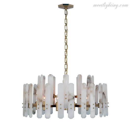 Juliet Bonnington Alabaster Large Chandelier-Meet Lighting