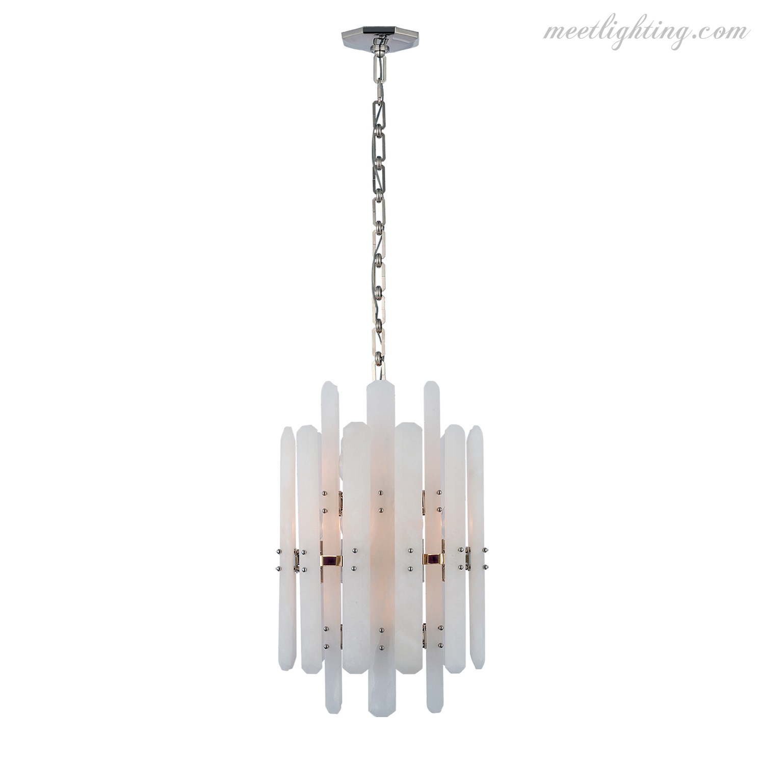 Juliet Bonnington Alabaster Tall Chandelier-Meet Lighting