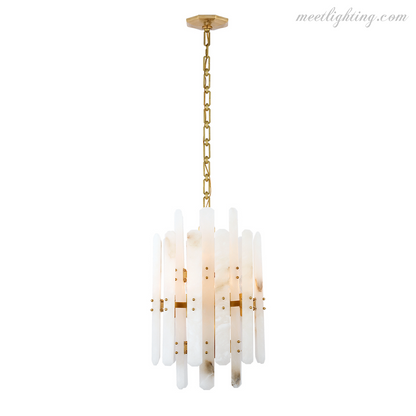 Juliet Bonnington Alabaster Tall Chandelier-Meet Lighting