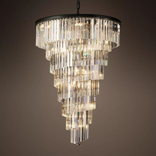 Kelly  Multi -layer spiral Crystal Round Chandelier 36"48" chandeliers for dining room,chandeliers for stairways,chandeliers for foyer,chandeliers for bedrooms,chandeliers for kitchen,chandeliers for living room Rbrights 36"D  