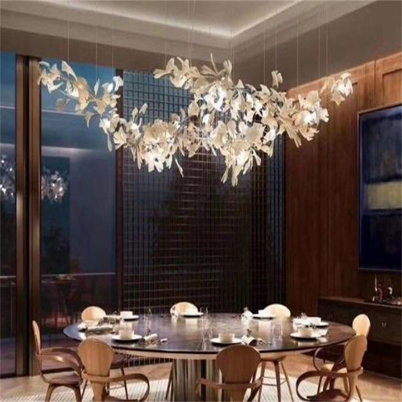 Keyah Porcelain Ginkgo Ceramics Chandelier, Modern Luxury Lights-Meet Lighting