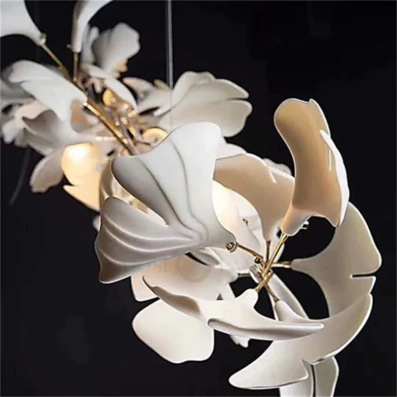 Keyah Porcelain Ginkgo Ceramics Chandelier, Modern Luxury Lights-Meet Lighting